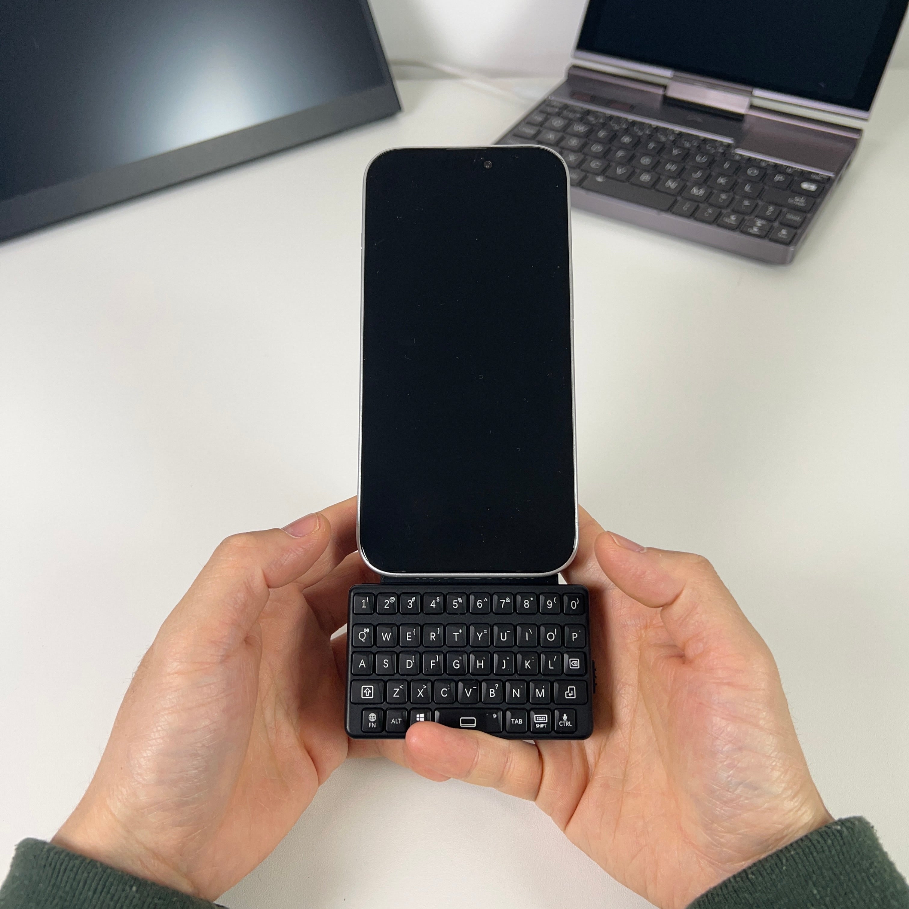 EXKnight Magnetic Keyboard for iPhone (MagSafe-Compatible) – Wireless Mini Keyboard with 3D Printed Magnetic Backplate, Clicky Dome Switch Typing Feel