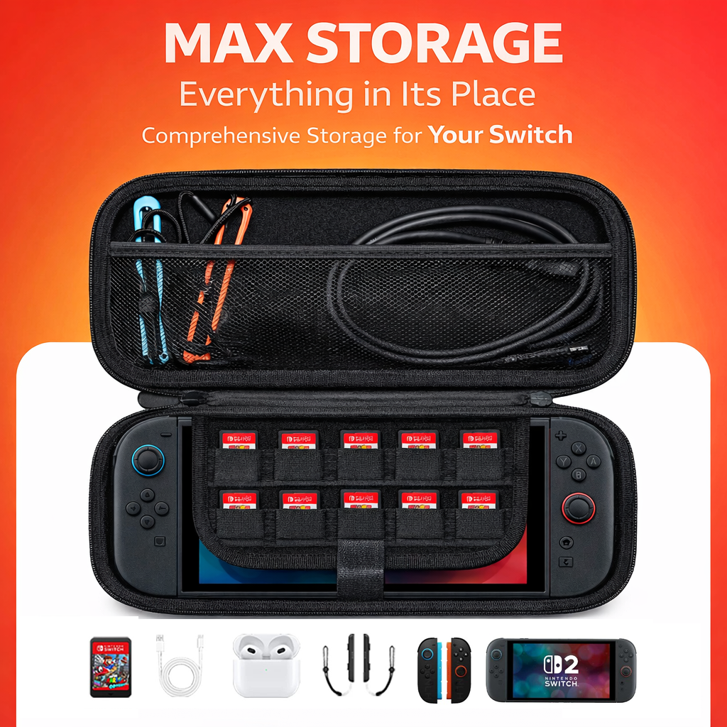 Custom Texture UV Print Carrying Case for Switch 2 - Meowseverywhere