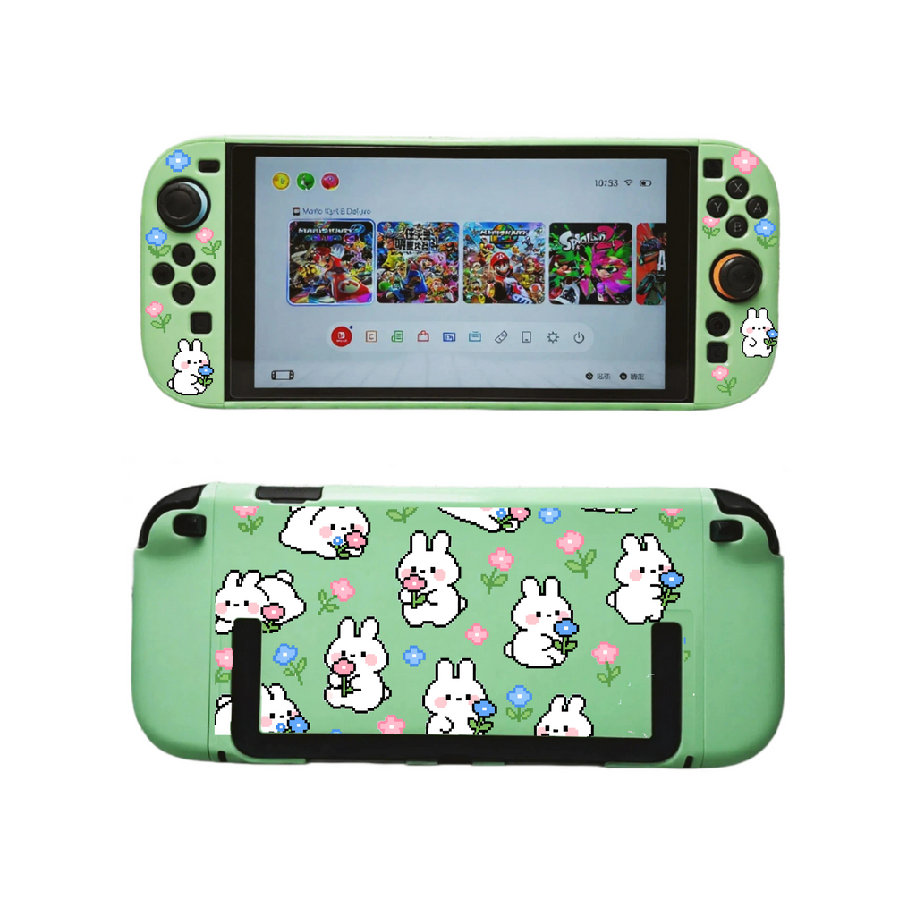 Texture UV Print Plastic Slim Case for Switch 2 - Pixel Bunny