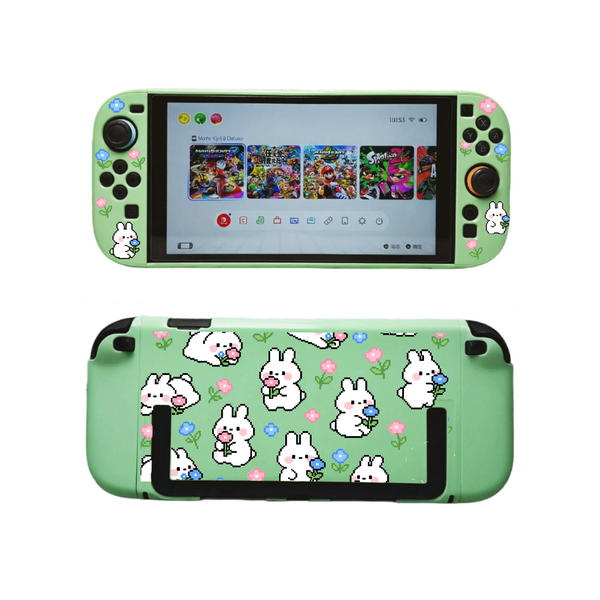 Texture UV Print Plastic Slim Case for Switch 2 - Pixel Bunny