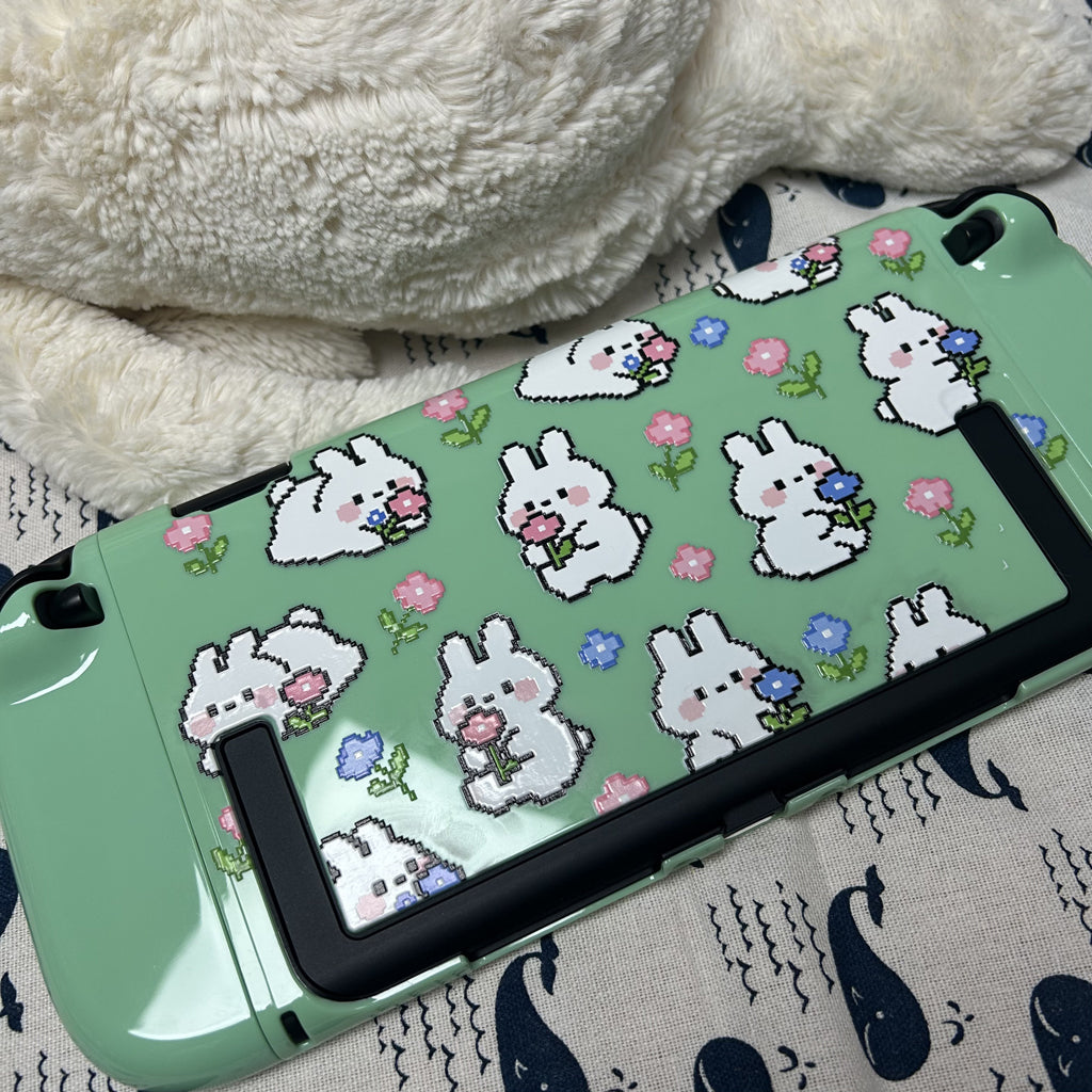 Texture UV Print Plastic Slim Case for Switch 2 - Pixel Bunny