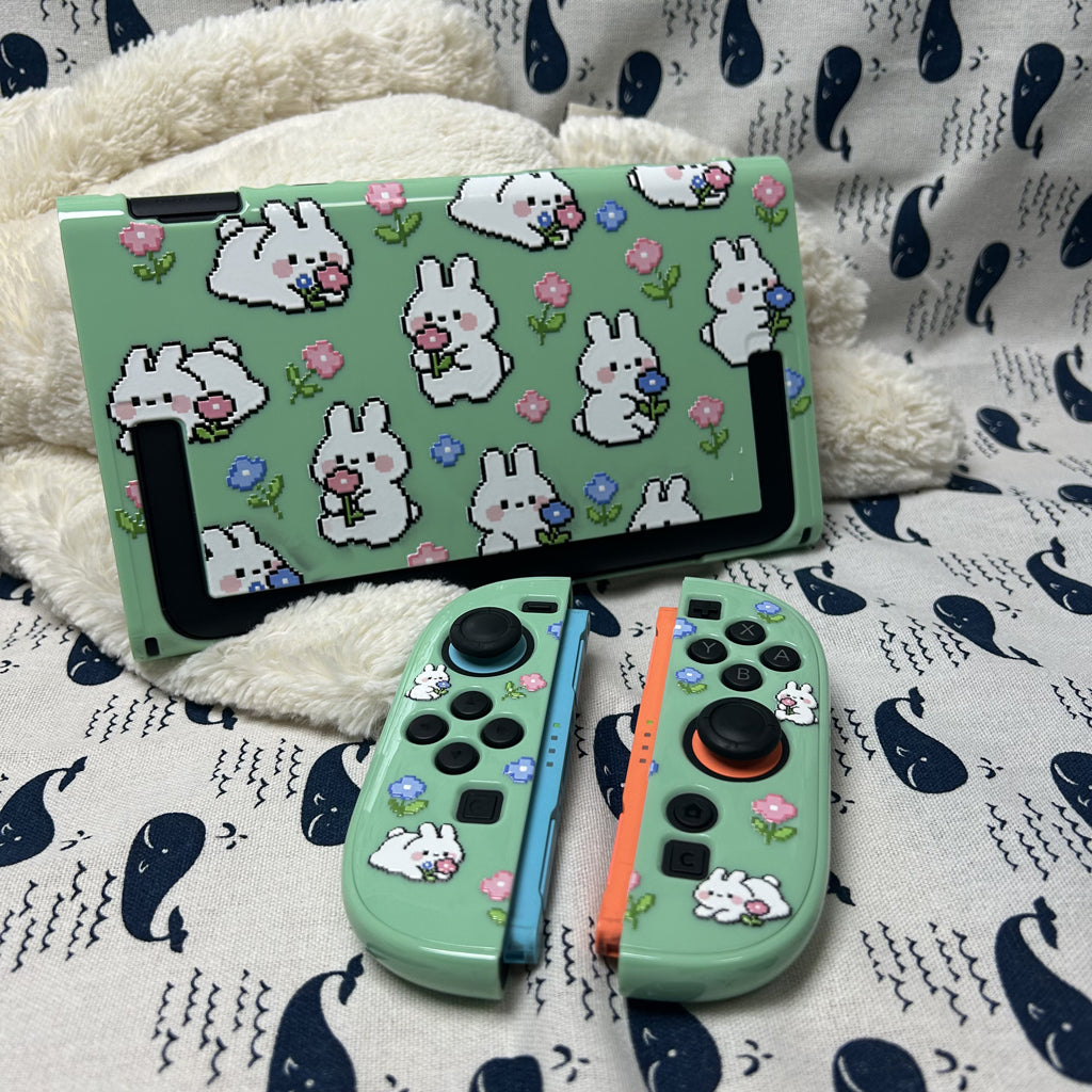 Texture UV Print Plastic Slim Case for Switch 2 - Pixel Bunny