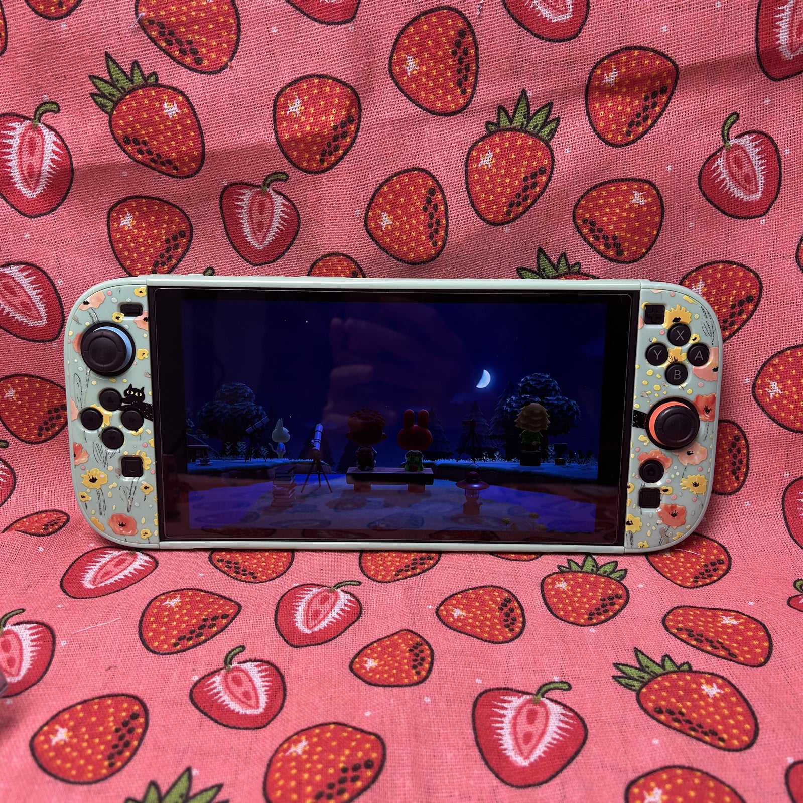 Texture UV Print Plastic Slim Case for Switch 2 - Meow in Bloom