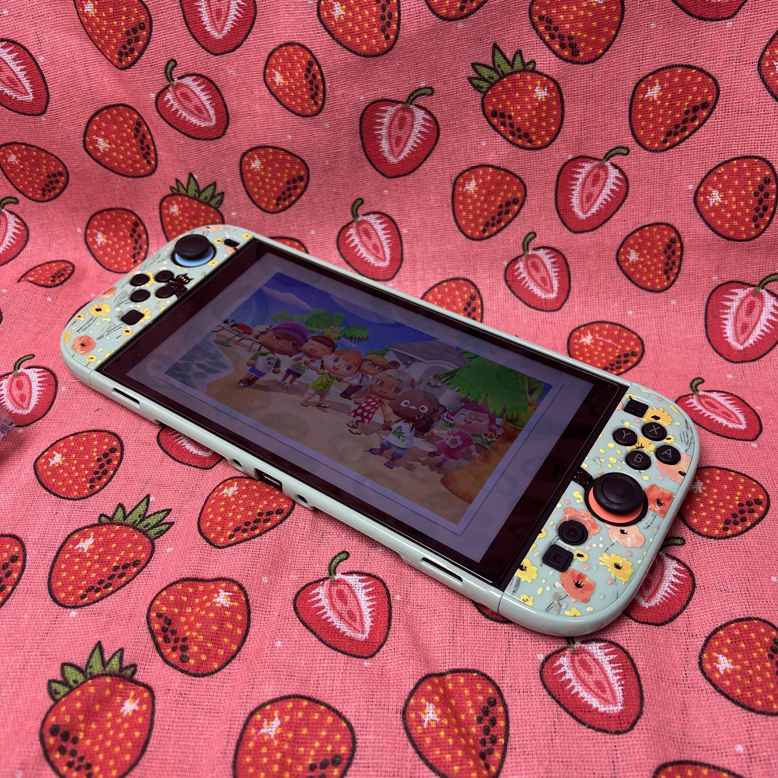 Texture UV Print Plastic Slim Case for Switch 2 - Meow in Bloom