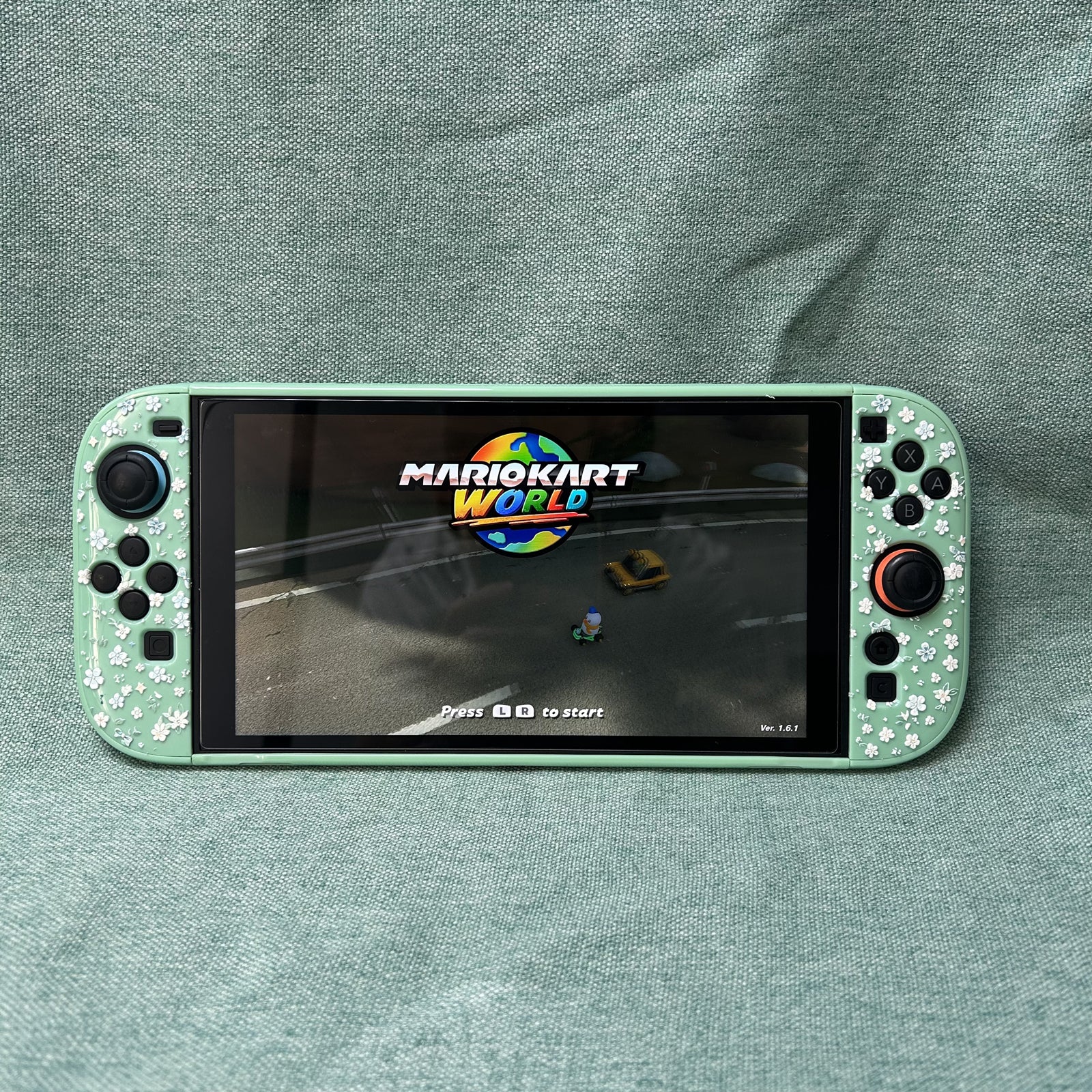 Texture UV Print Plastic Slim Case for Switch 2 - Mint Bloosm