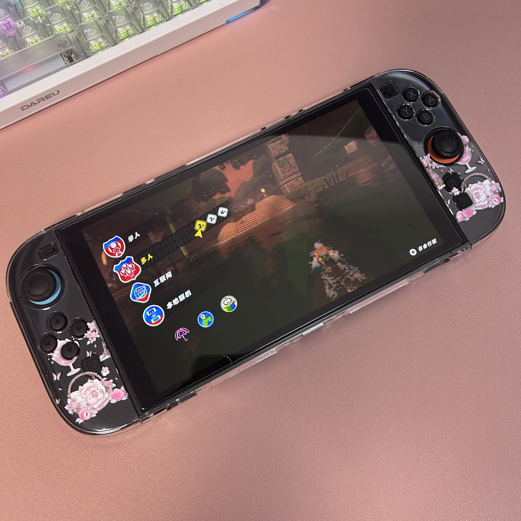 Texture UV Print Plastic Slim Case for Switch 2 - Peachy Piglet