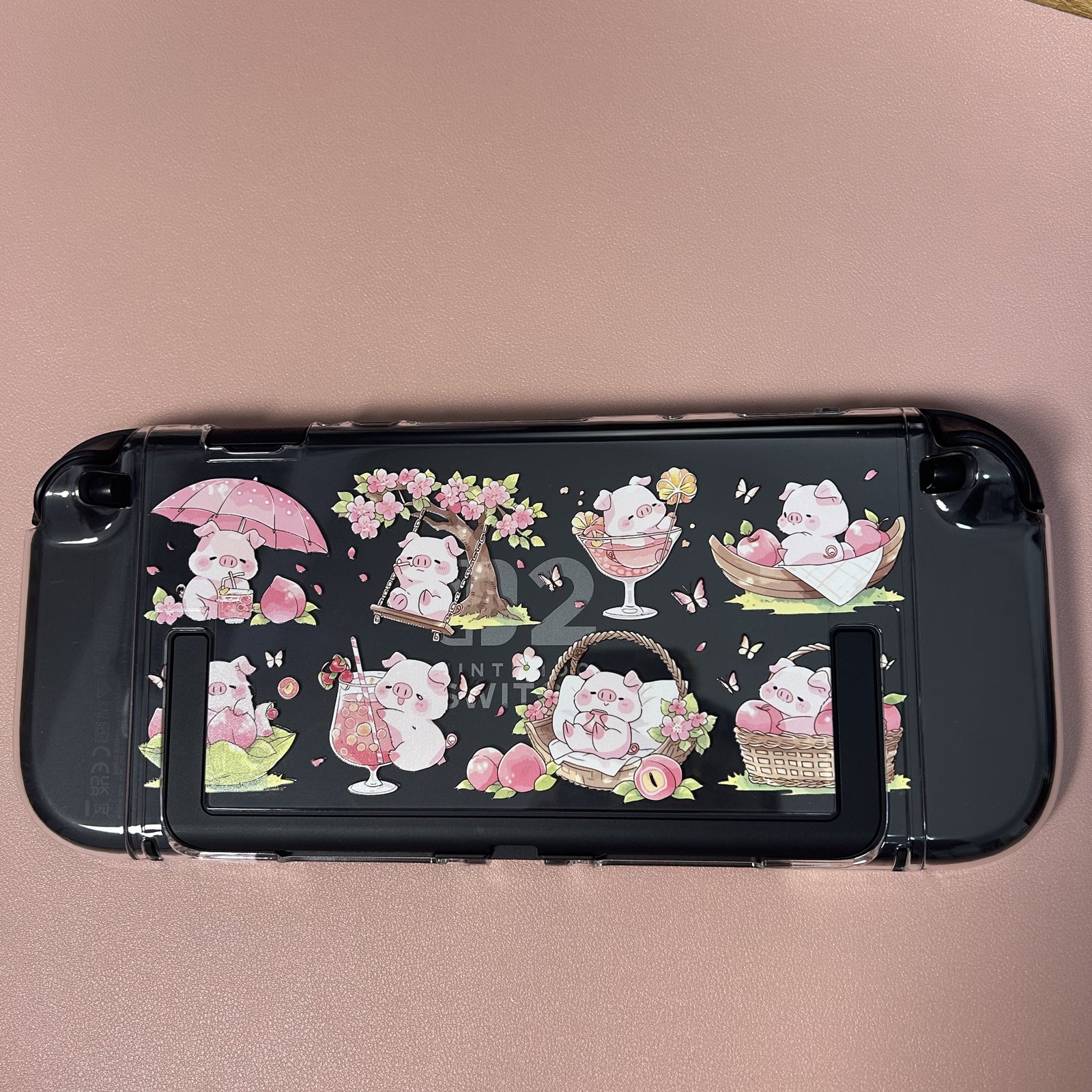 Texture UV Print Plastic Slim Case for Switch 2 - Peachy Piglet