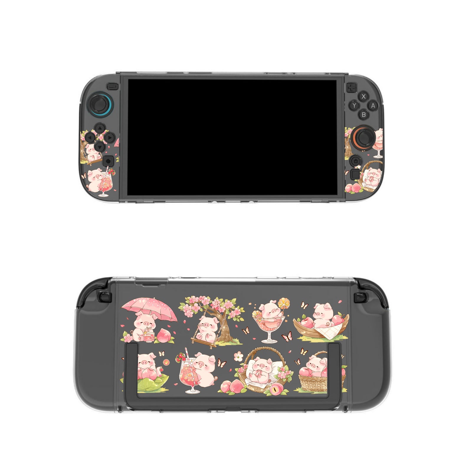 Texture UV Print Plastic Slim Case for Switch 2 - Peachy Piglet