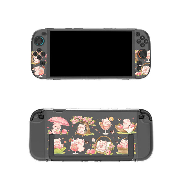 Texture UV Print Plastic Slim Case for Switch 2 - Peachy Piglet